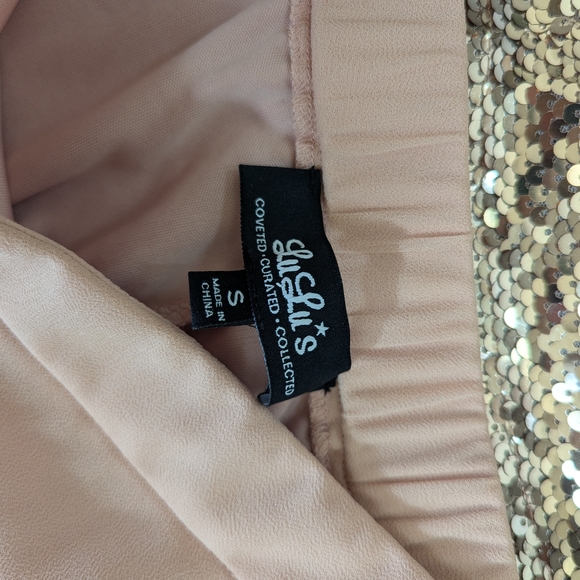 NWT Lulu's Rose Gold Sequin Two piece Dress size Small - Picture 11 of 14